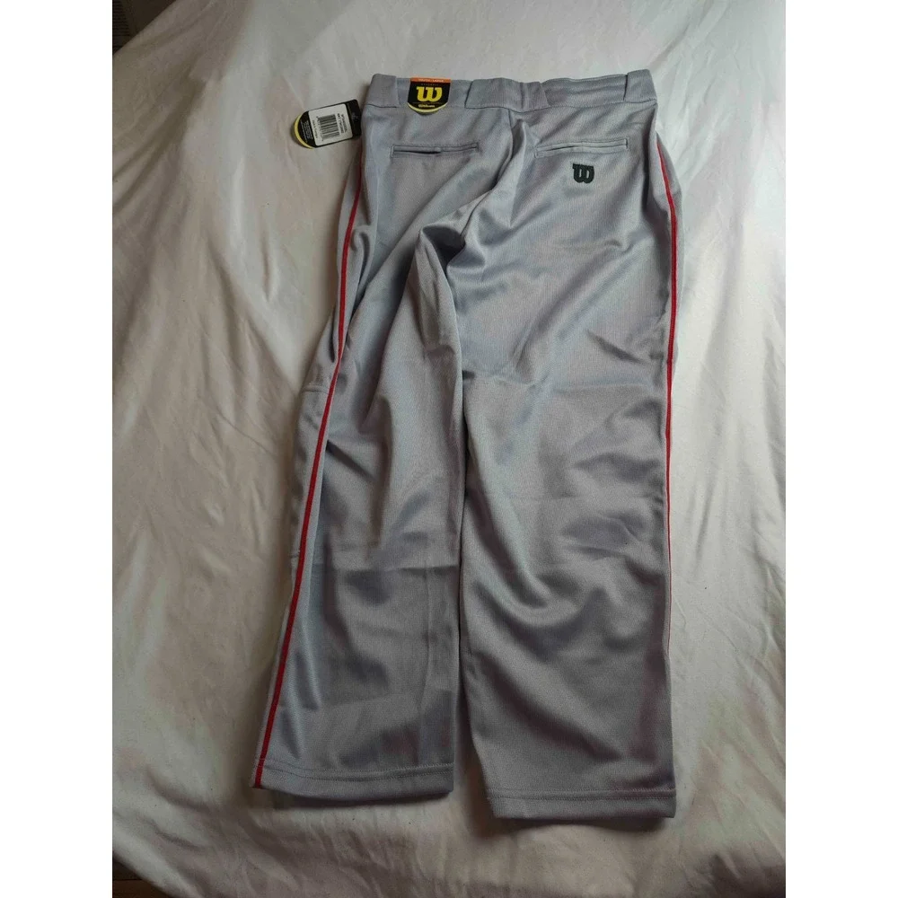 Wilson‎ Baseball Pants Gray Youth Boys Large Tapered Piped Outdoor WTA4232 NWT